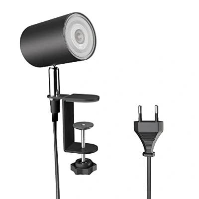 Afbeelding van ledscom.de Klemlamp WAIKA, schakelaar, mat zwart, incl. LED GU10 lamp, 3 staps dimmend: max. 374lm warm wit