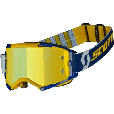 Afbeelding van Scott Fury Motocross Enduro MTB Cross Bril met Spiegel Lens Geel/Blauw/Wit