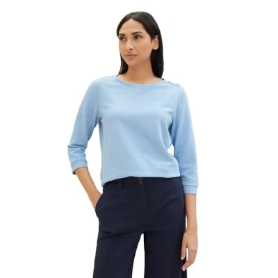 Afbeelding van TOM Tailor Longsleeve, Dames, Maat: Large, Light fjord blue