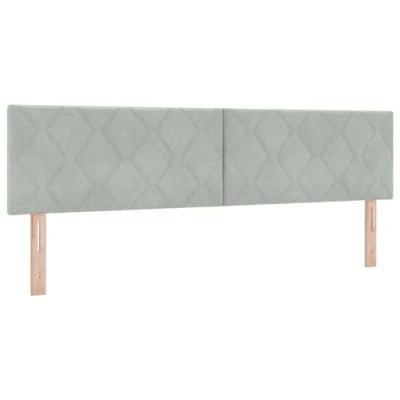 Afbeelding van vidaXL Hoofdbord Diamant Blokken Ontwerp Lichtgrijs 180 cm Velvet