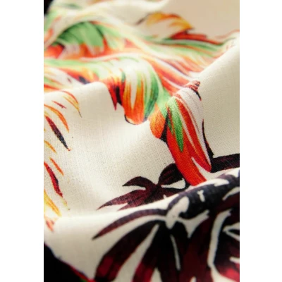 Afbeelding van Next Regular FIT Short Sleeve NECK Bardot Blouse, Dames, Maat: 52, Ecru palm print