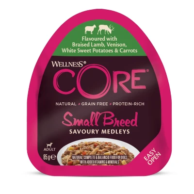 Afbeelding van Wellness Core Small Breed Savoury Medleys 85 g Hondenvoer Lam&amp;Hert