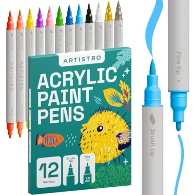 Afbeelding van 13 pack acrylic Dual Tip Paint Pens Brush + Fine Tips