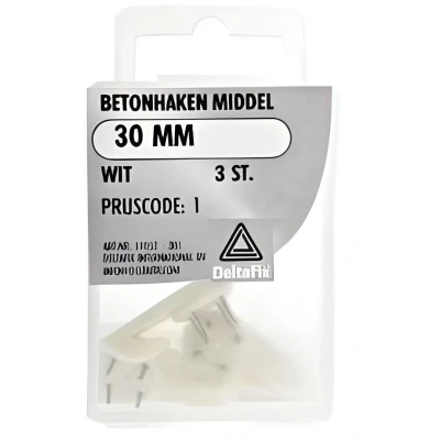 Afbeelding van Deltafix betonhaakje middel wit 30 mm 3 st.