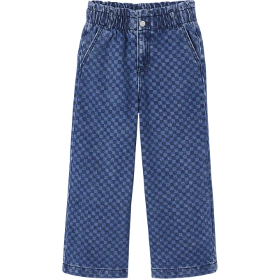 Afbeelding van Vertbaudet Wijde jeans in paperbagstijl met bloemmotieven voor meisjes