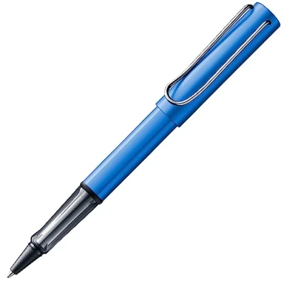 Afbeelding van LAMY AL star oceanblue Rollerball met transparante, ergonomische greep &amp; lijndikte M lichtgewicht aluminium behuizing inclusief rollerbalvulling 63 in zwart