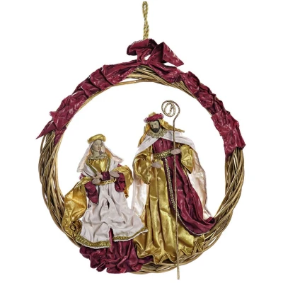 Afbeelding van Kerststal set DKD Home Decor Gouden Kroon 30 x 5 cm 50