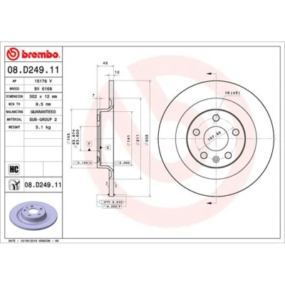 Afbeelding van Brembo Remschijven 08.D249.11