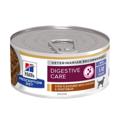 Afbeelding van Hill&#039;s Prescription Diet I/D Digestive Care Low Fat Stoofpotje Blik Hondenvoer Kip Groente 156 g