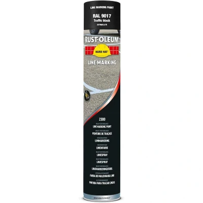 Afbeelding van rust oleum hard hat lijnenspuitbus ral 9017 zwart 750 ml