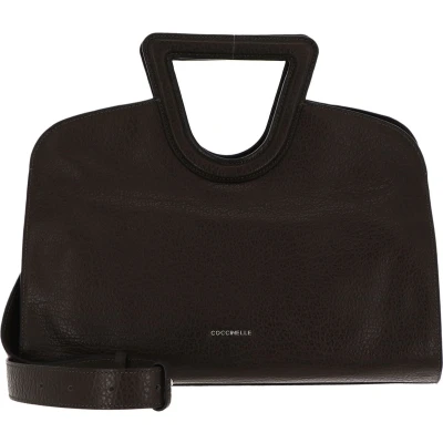 Afbeelding van Coccinelle Leren Handtas Schoudertas Faboula Elephan Handbag Bark Donkergroen