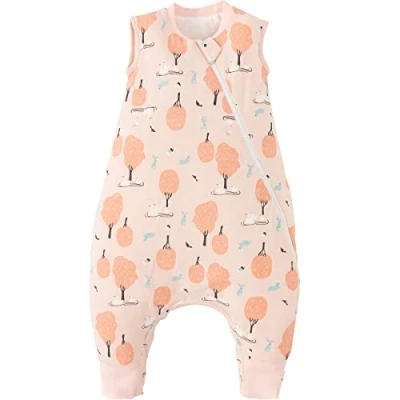 Afbeelding van Duomiaomiao slaapzak met voeten voor de winter, voeten, geschikt het hele jaar, 100% katoen, winter baby 2,5 TOG, benen jongens en meisjes