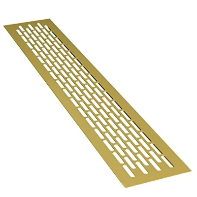 Afbeelding van sossai® aluminium ventilatierooster Alucratis (1 stuk) Rechthoekig afmetingen: 48 x 8 cm Kleur: goud afvoerluchtrooster