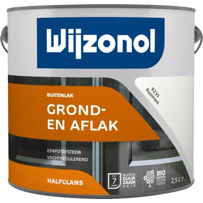 Afbeelding van Wijzonol Dekkend Grond en Aflak Halfglans Roomwit 9235 2,5 liter