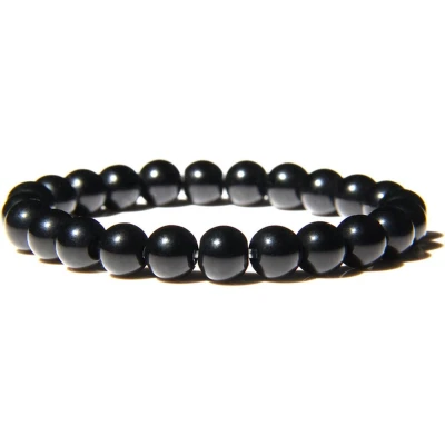 Afbeelding van Bixorp Gems Obsidiaan Edelsteen Armband 8mm Edelstenen Kralenarmband Spiritueel Cadeau 18cm