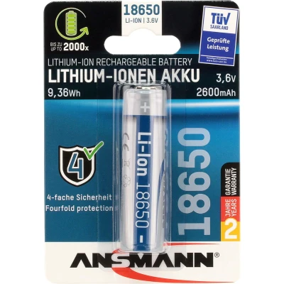 Afbeelding van Ansmann 1307 0003 Micro USB Oplaadbare batterij 18650 Lithium Ion (Li Ion)