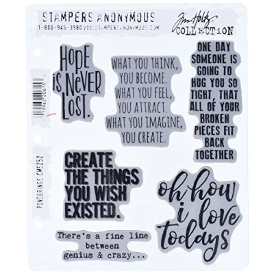 Afbeelding van Stampers Anonymous CMS252 Ponderings Tim Holtz zelfklevende stempel, 17,8 x 21,6 cm, transparant