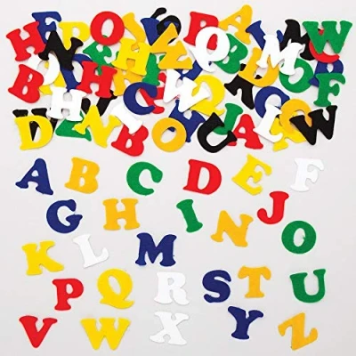 Afbeelding van Baker Ross EV9034 zelfklevende viltletters in voordeelverpakking om te knutselen voor kinderen ideaal belettering en als decoratie 550 stuks, meerkleurig