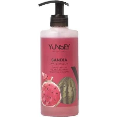 Afbeelding van Neutrale shampoo geur watermeloen 400 ml. Yunsey. Geeft vocht en glans.