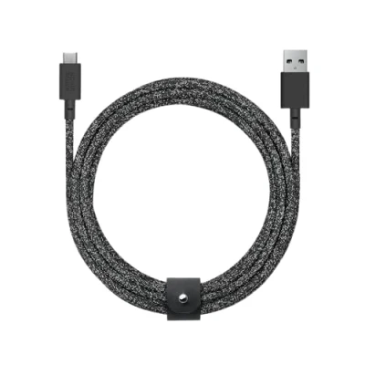 Afbeelding van Native Union Belt Kabel USB C naar A 10ft Ultrasterke Oplaadkabel met Leren Band Compatibel iPhone 15, Samsung Galaxy Z Fold 5, Flip 5 / S23 Ultra, Pixel 7 Pro, iPad Pro (Cosmos)