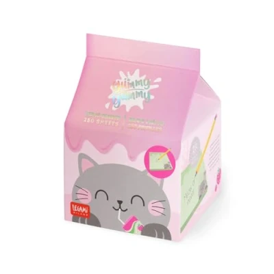 Afbeelding van Legami Kladblok Yummy Yummy, notitieblok met 250 afneembare vellen, FSC gecertificeerd papier, afmetingen 7 x 10 cm, memo pad groene bladeren, Kitty