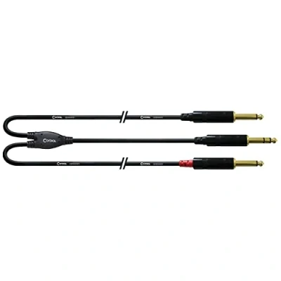 Afbeelding van Cordial CFY3VPP LONG Intro verloopkabel jack 6.3mm TRS 2x TS 3m zwart