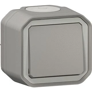 Afbeelding van Plexo Legrand wisselschakelaar, waterdicht, 10AX compleet grijs