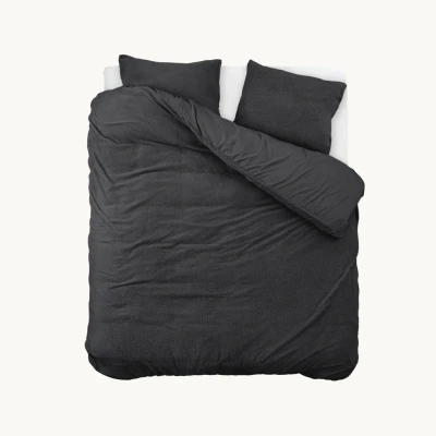 Afbeelding van Dekbedovertrek Teddy Katoen Antraciet Luxe uitstraling in je slaapkamer 2 Persoons 200x200/220