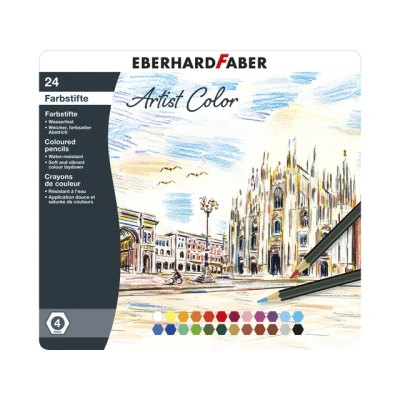Afbeelding van kleurpotloden Eberhard Faber Artist Color metaaletui a 24 stuks