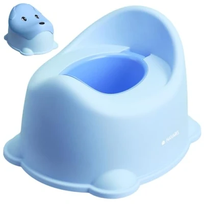 Afbeelding van Navaris potje peuter met deksel Plaspotje voor kinderen Blauw kindvriendelijk design