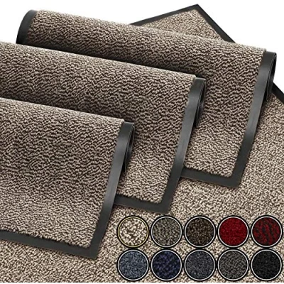 Afbeelding van GadHome deurmat Beige grijs 90x150 cm entree waterdicht wasbaar slijtvast vuilvanger Antislip voor voordeur, gang, entree, keuken, slaapkamer