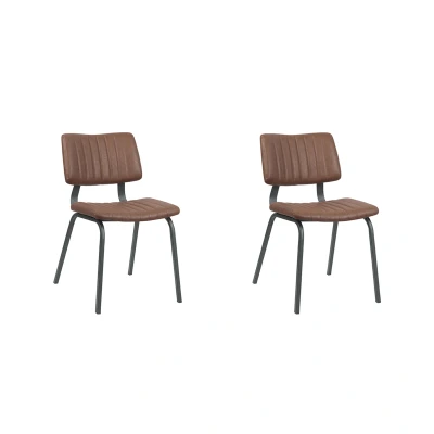 Afbeelding van LABEL51 Eetkamerstoel Gusto Bruin PU Leder set van 2