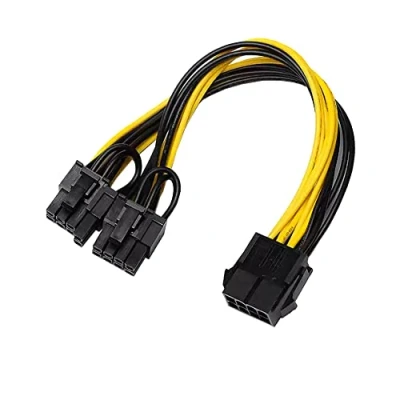 Afbeelding van Bolwins Q55S 8pin PCIE naar 2x (6+2) grafische kaart stroomkabel PCI Express adapter 20cm voedingsadapter GPU, Y Splitter verlengkabel voor