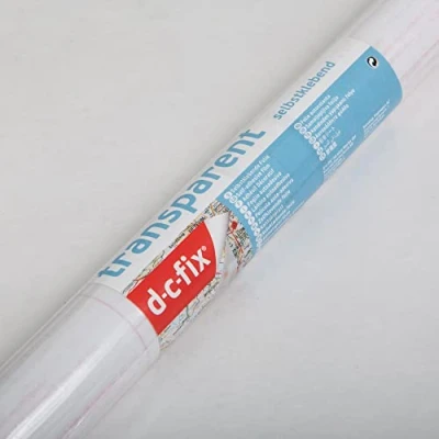 Afbeelding van d c fix Plakfolie, transparant, glashelder, glanzend, universele beschermfolie, zelfklevend, als boekfolie, doorzichtige folie, tafelfolie, raamfolie, meubelfolie, folie om te knutselen, 67,5 cm x 2 m