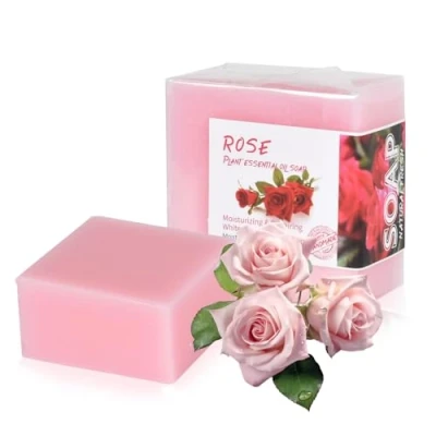 Afbeelding van 2 stuks natuurlijke zeep, rozenzeep, natuurlijk, biologisch, 100 g, vaste handgemaakt, voor huid, haar, lichaam, gezicht, baden, douchen, wassen