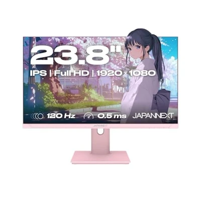 Afbeelding van JAPANNEXT Gaming Monitor 23.8&quot; IPS Full HD (1920x1080) 120Hz 0.5ms Pastel Roze Hoogte en kantelverstelling (HSP) Ingebouwde luidsprekers G Sync/FreeSync 2 jaar garantie JN IPS238G120F HSP PK