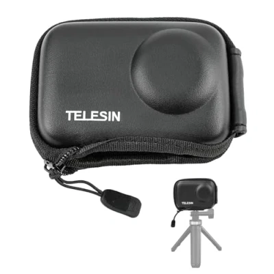 Afbeelding van TELESIN Kleine mini draagtas lensbeschermhoes voor DJI Action 3 camera half open kan met selfiestick statiefaccessoires worden verbonden