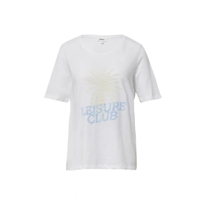 Afbeelding van s.Oliver Struktur Tshirt print, Dames, Maat: 36, Weiß
