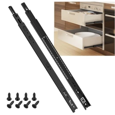 Afbeelding van SHUHANG Ladegeleiders, kastladegeleiders, heavy duty, 45 kg, volledige verlenging met kogellagergeleiders, 200, 250, 300, 350, 400, 450, 500, 550, 600 mm, zijmontage, 1 paar