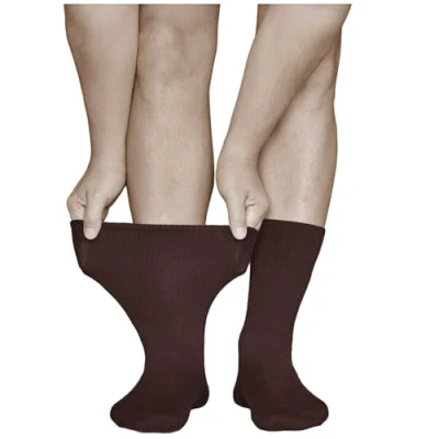 Afbeelding van VITSOCKS Niet Knellend Randje Extra Brede Sokken Heren (3 PAAR) Gezwollen Voeten en Enkels, bruin, 44 46