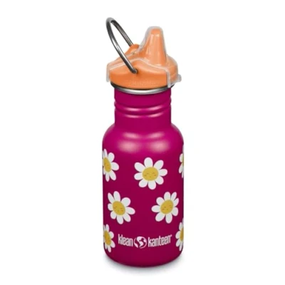 Afbeelding van Klean Kanteen Kinder Drinkfles Classic Narrow 355ml/12oz met sippydop Happy Flowers
