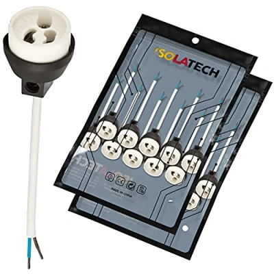 Afbeelding van ISOLATECH GU10 brandwerende keramische contactdozen VDE RoHS 230 250 Volt 2A max.100W 0,75mm 2 kabels LED Halogeen (hier: 20 stuks)