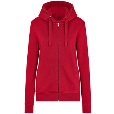 Afbeelding van HRM Dames Premium Capuchonjack, rood, Maat XS I Fair Trade Jas met Capuchon, 320 g/m² Gemaakt van 70% Katoen &amp; 30% Gerecycled Polyester