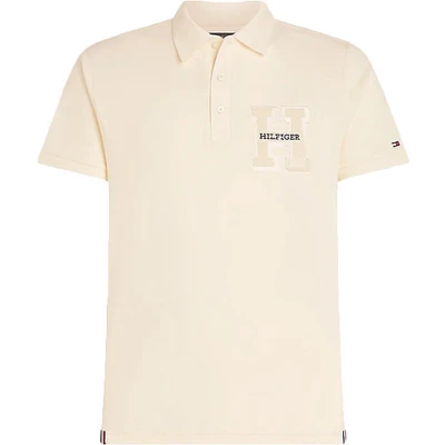 Afbeelding van Tommy Hilfiger Heren Boucle H Embro Reg Polo S/S polo&#039;s, beige, L, Calico, L