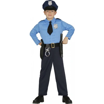 Afbeelding van Fiestas Guirca Verkleedpak Politie Junior Blauw Mt 10 12 Jaar