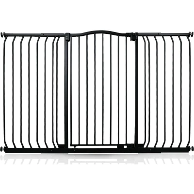 Afbeelding van Bettacare Extra Hoge Hondenhekje met Gebogen Bovenkant Assortiment, 152cm 161cm (69 opties beschikbaar), Mat Zwart, Hoog 100cm in Hoogte, Drukfit Hekje voor Hond en Puppy, Huisdieren Honden, Eenvoudige Installatie