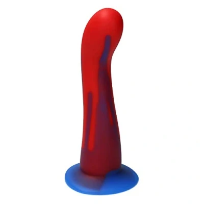 Afbeelding van Ylva &amp; Dite Swan Siliconen G spot / Anale dildo Made in Holland Fel Rood Donker Blauw