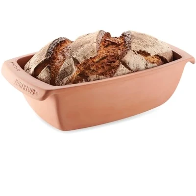 Afbeelding van Romertopf Broodbakvorm van keramiek, bakvorm voor 1,5 kg bakwaren, 34,5 cm, broodpot het bakken brood en cake