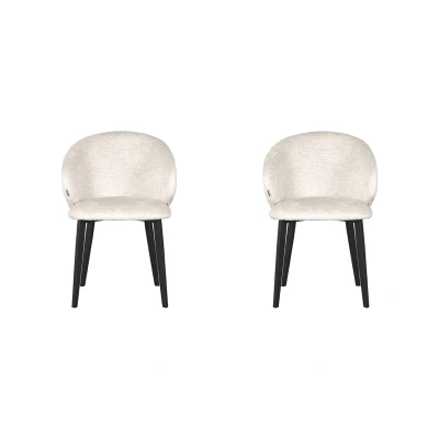 Afbeelding van LABEL51 Eetkamerstoel Logan Crème Micro Suede Majorr