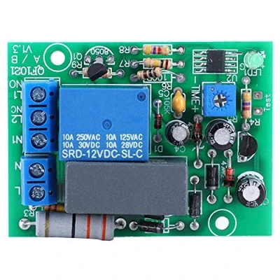Afbeelding van timer vertragingsrelais AC 220 V, vertragingsschakelaar module, instelbaar van 0 10s, 10 min, 100 uur (0 s vertragingstijd)